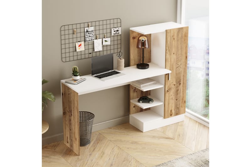 Dalran Skrivbord 152 cm - Natur/Vit - Möbler - Bord & matgrupper - Kontorsbord - Skrivbord