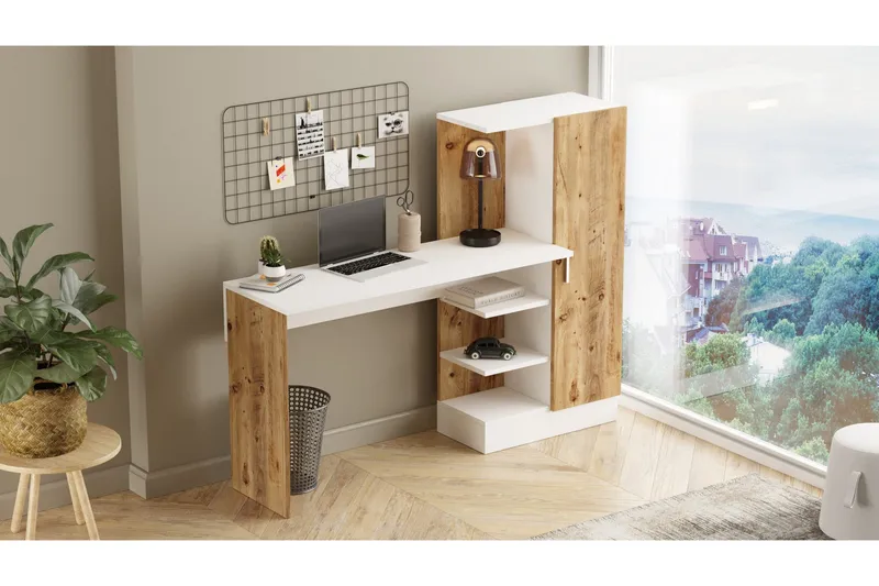 Dalran Skrivbord 152 cm - Natur/Vit - Möbler - Bord & matgrupper - Kontorsbord - Skrivbord