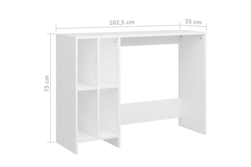 Datorbord 102,5x35x75 cm spånskiva - Vit - Möbler - Bord & matgrupper - Kontorsbord - Skrivbord