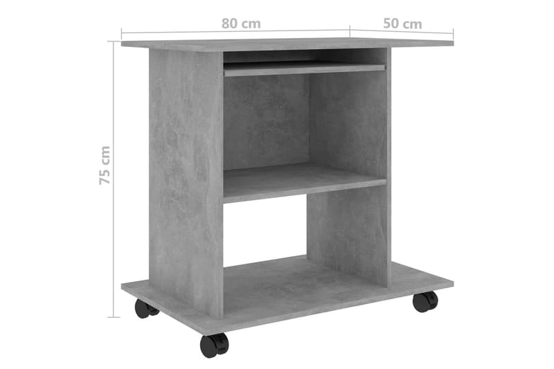 Datorbord betonggrå 80x50x75 cm spånskiva - Grå - Möbler - Bord & matgrupper - Kontorsbord - Skrivbord