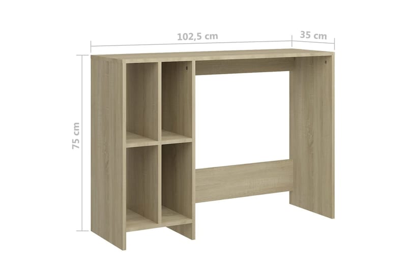 Datorbord sonoma-ek 102,5x35x75 cm spånskiva - Brun - Möbler - Bord & matgrupper - Kontorsbord - Skrivbord