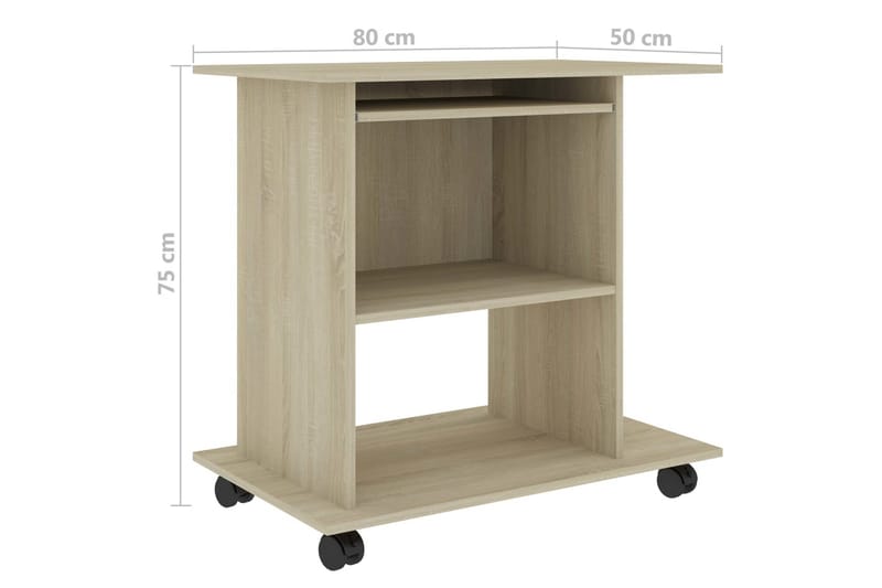 Datorbord sonoma-ek 80x50x75 cm spånskiva - Brun - Möbler - Bord & matgrupper - Kontorsbord - Skrivbord