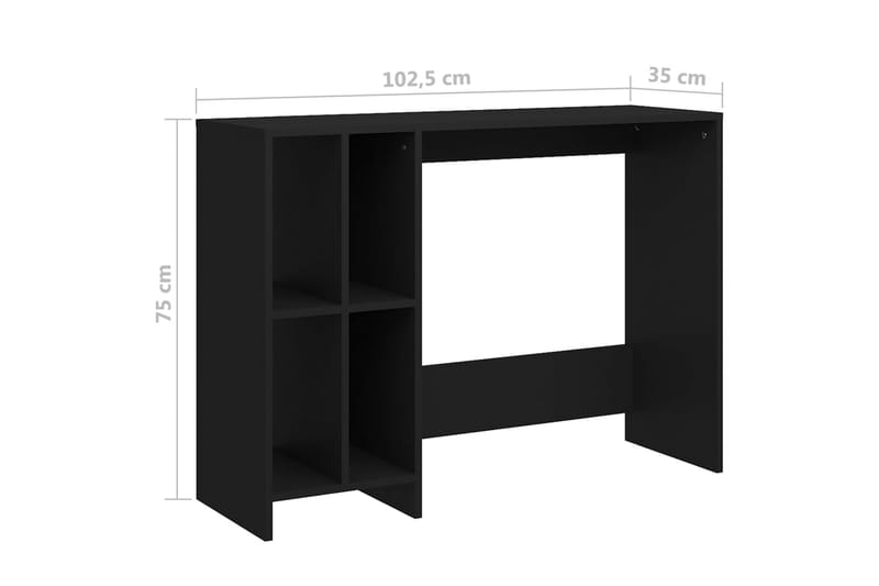 Datorbord svart 102,5x35x75 cm spånskiva - Svart - Skrivbord