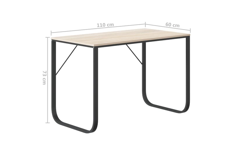 Datorbord svart och ek 110x60x73 cm spånskiva - Brun - Möbler - Bord & matgrupper - Kontorsbord - Skrivbord