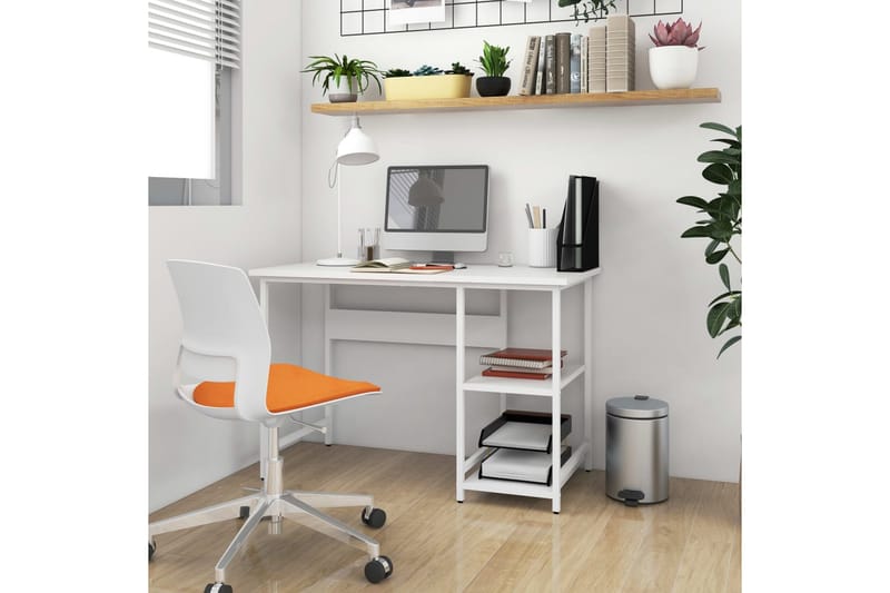Datorbord vit 105x55x72 cm MDF och metall - Vit - Möbler - Bord & matgrupper - Kontorsbord - Skrivbord