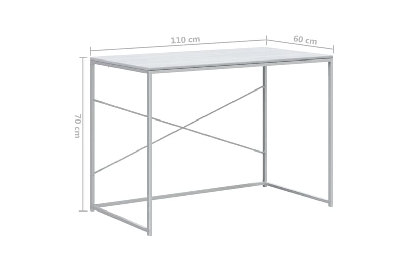 Datorbord vit 110x60x70 cm spånskiva - Vit - Skrivbord