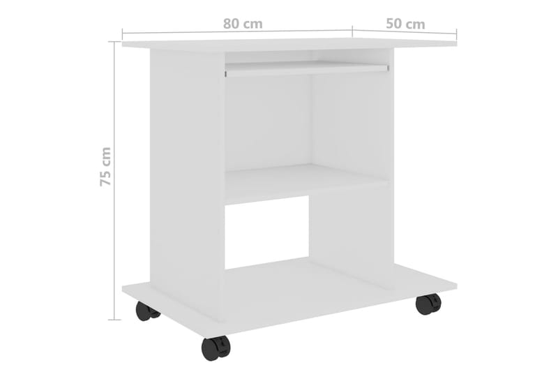 Datorbord vit 80x50x75 cm spånskiva - Vit - Möbler - Bord & matgrupper - Kontorsbord - Skrivbord