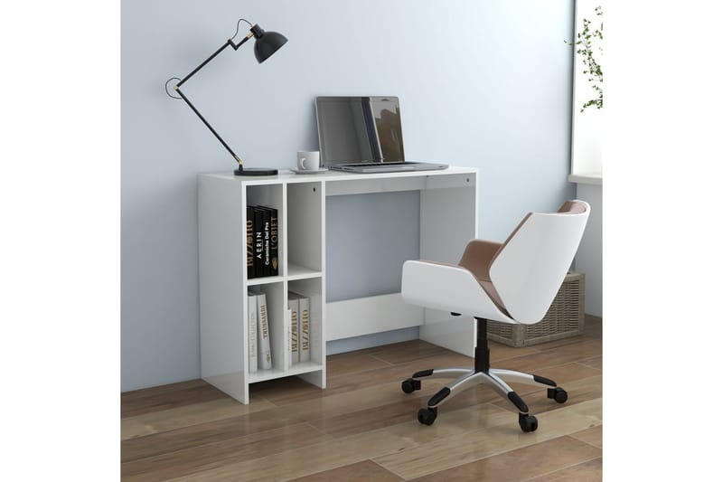 Datorbord vit högglans 102,5x35x75 cm spånskiva - Vit - Möbler - Bord & matgrupper - Kontorsbord - Skrivbord