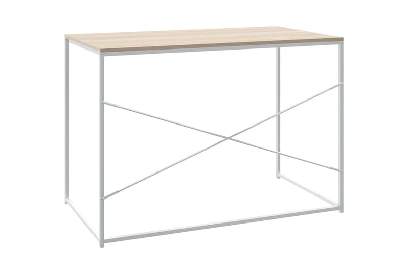 Datorbord vit och ek 110x60x70 cm spånskiva - Brun - Möbler - Bord & matgrupper - Kontorsbord - Skrivbord
