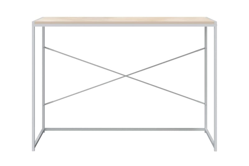 Datorbord vit och ek 110x60x70 cm spånskiva - Brun - Skrivbord