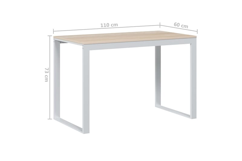Datorbord vit och ek 110x60x73 cm spånskiva - Brun - Möbler - Bord & matgrupper - Kontorsbord - Skrivbord