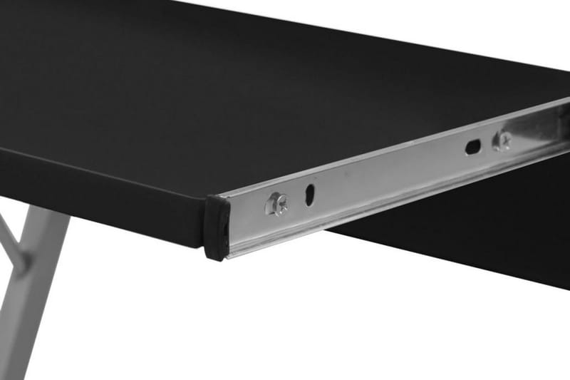 Datorskrivbord med utdragbar hylla för tangentbordet svart - Svart - Möbler - Bord & matgrupper - Kontorsbord - Skrivbord