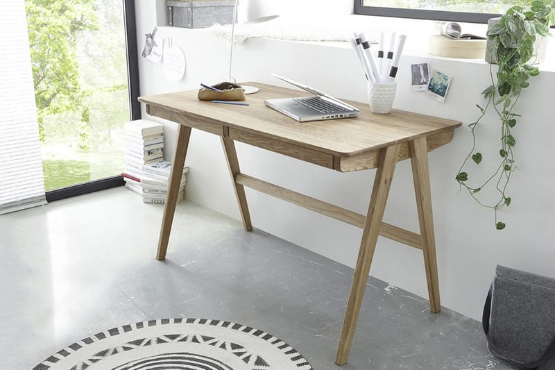 Delia Skrivbord 120 cm med Förvaring 2 Lådor - Massiv Ek - Möbler - Bord & matgrupper - Kontorsbord - Skrivbord