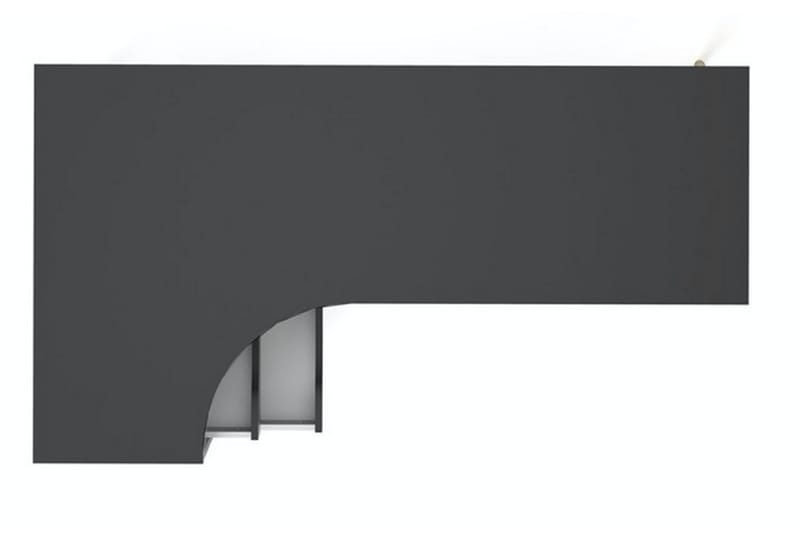 Delta Skrivbord 145 cm med Förvaring Lådor + Hyllor - Vit/Svart - Skrivbord