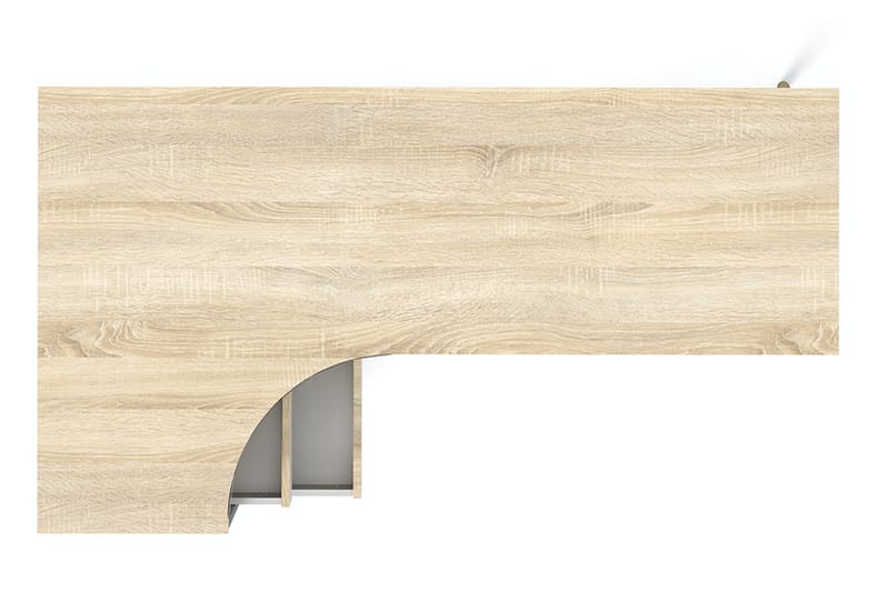 Delta Skrivbord 145 cm med Förvaring Lådor + Hyllor - Vit/Natur - Möbler - Bord & matgrupper - Kontorsbord - Skrivbord