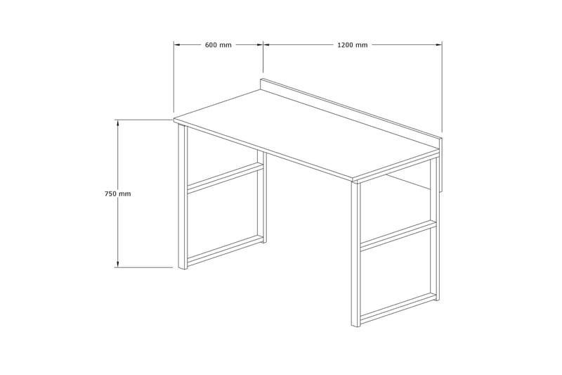 Dengeze Skrivbord 120 cm - Brun/Svart - Skrivbord