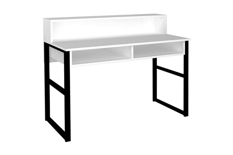 Dengeze Skrivbord 120 cm med Förvaring Hyllor - Vit/Svart - Möbler - Bord & matgrupper - Kontorsbord - Skrivbord