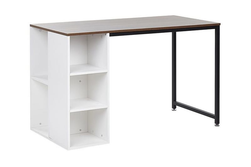 Dese Skrivbord 120 cm med Förvaring - Mörkt Trä/Vit - Möbler - Bord & matgrupper - Kontorsbord - Skrivbord