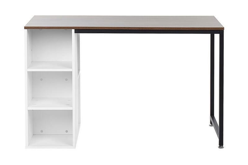 Dese Skrivbord 120 cm med Förvaring - Mörkt Trä/Vit - Skrivbord