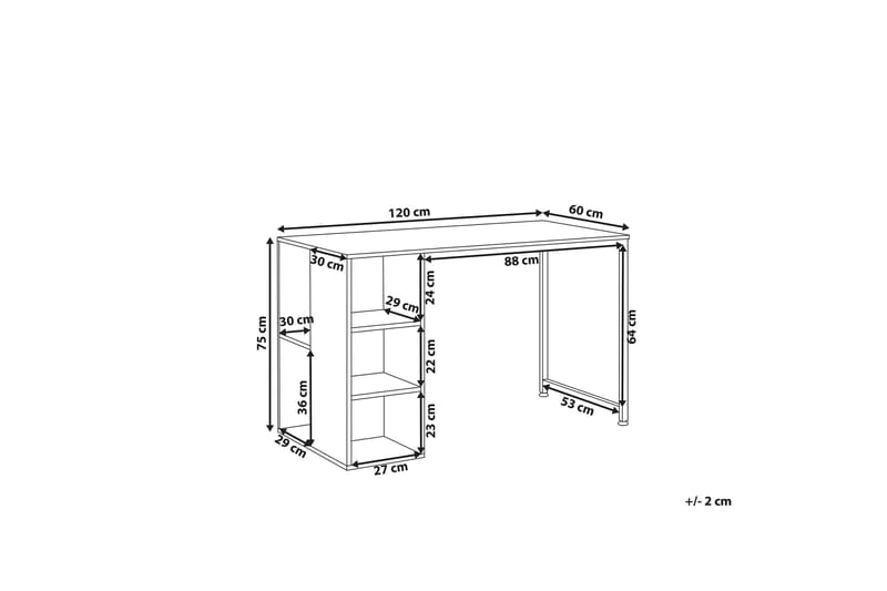 Dese Skrivbord 120 cm med Förvaring - Mörkt Trä/Vit - Möbler - Bord & matgrupper - Kontorsbord - Skrivbord