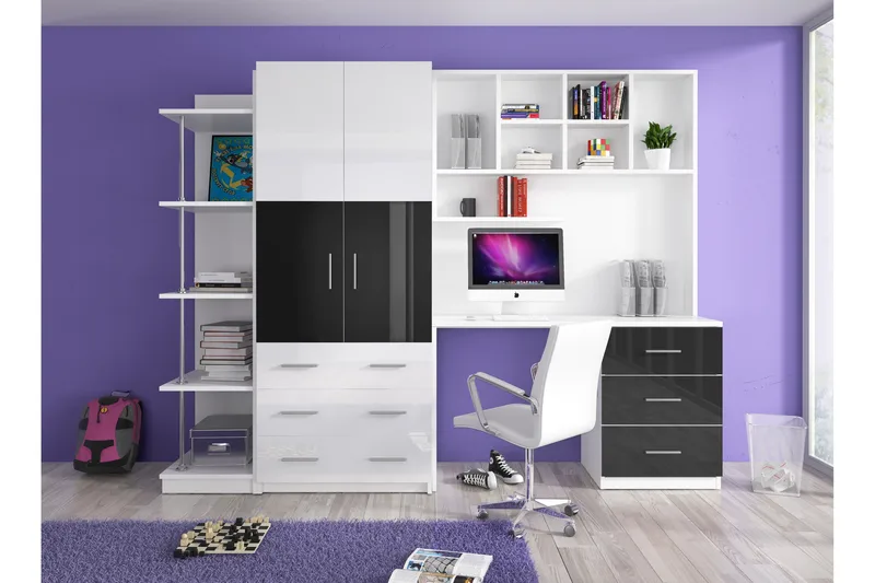 Devillez Förvaringsskåp med Hylla och Skrivbord 165 cm, undefined