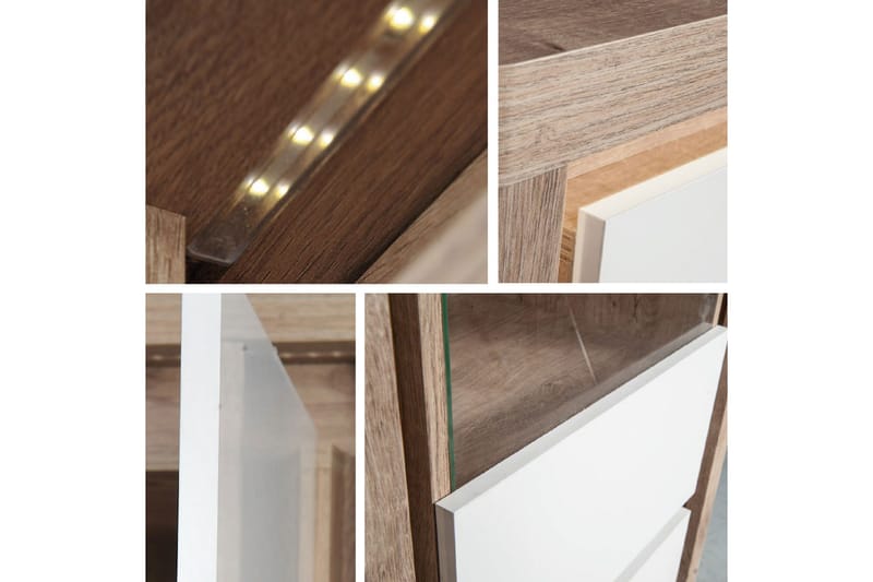 Domardon Skrivbord 130 cm med Förvaring 2 Skåp - Trä/Vit - Möbler - Bord & matgrupper - Kontorsbord - Skrivbord