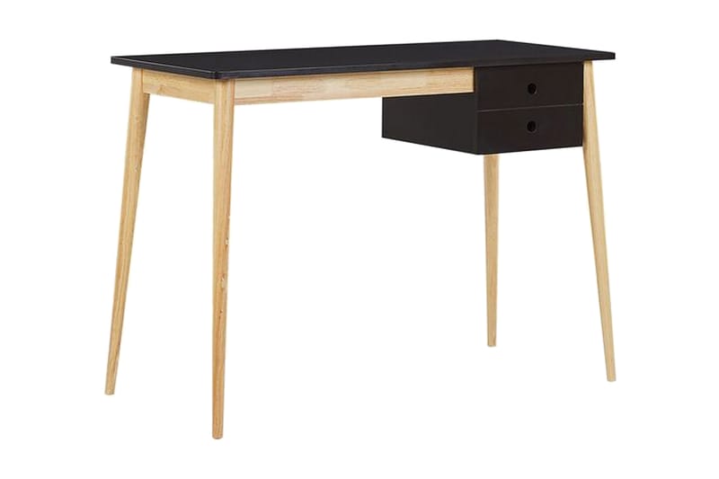 Ebeme Skrivbord 106 cm med Förvaring 2 Lådor - Svart/Ljusbrun - Möbler - Bord & matgrupper - Kontorsbord - Skrivbord