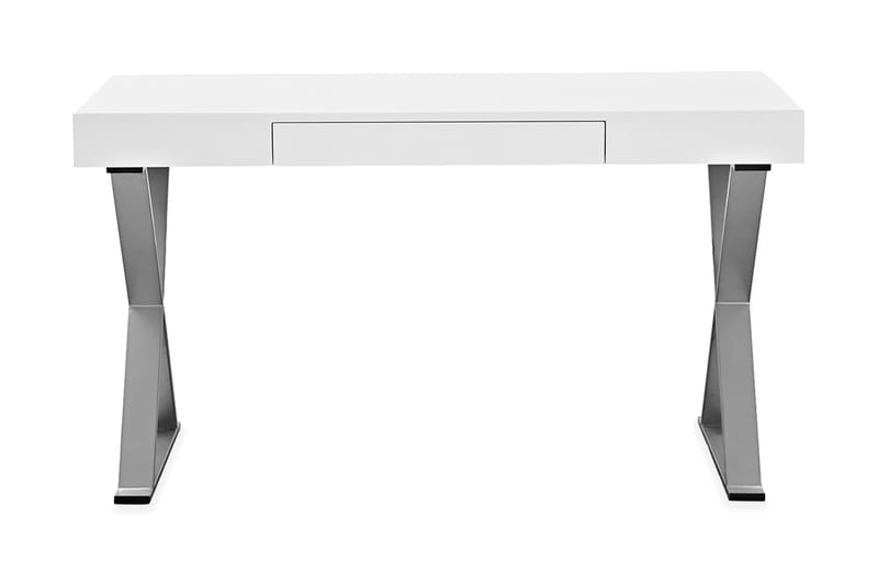 Effie Skrivbord 120 cm med Förvaring Låda - Vit/Krom - Skrivbord - Datorbord