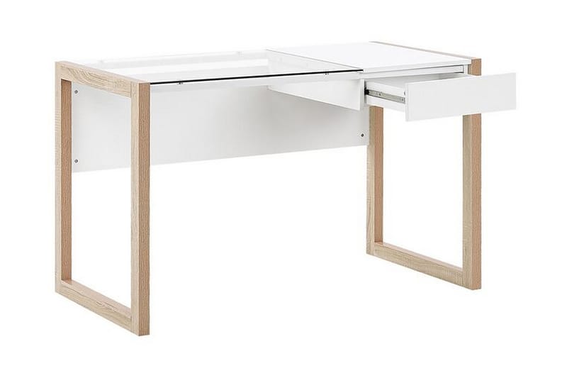Ejenks Skrivbord 120 cm med Förvaring Låda - Vit/Ljust Trä - Möbler - Bord & matgrupper - Kontorsbord - Skrivbord