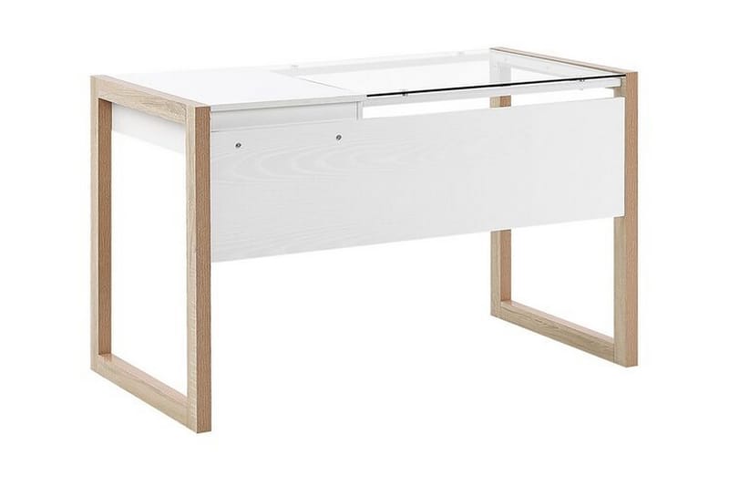 Ejenks Skrivbord 120 cm med Förvaring Låda - Vit/Ljust Trä - Skrivbord