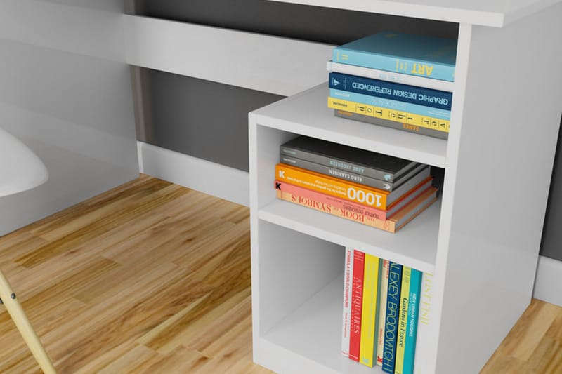 Elegancia Skrivbord 120 cm med Förvaring 2 Hyllor - Vit - Möbler - Bord & matgrupper - Kontorsbord - Skrivbord