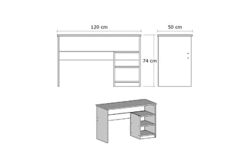 Elegancia Skrivbord 120 cm med Förvaring 2 Hyllor - Vit - Möbler - Bord & matgrupper - Kontorsbord - Skrivbord