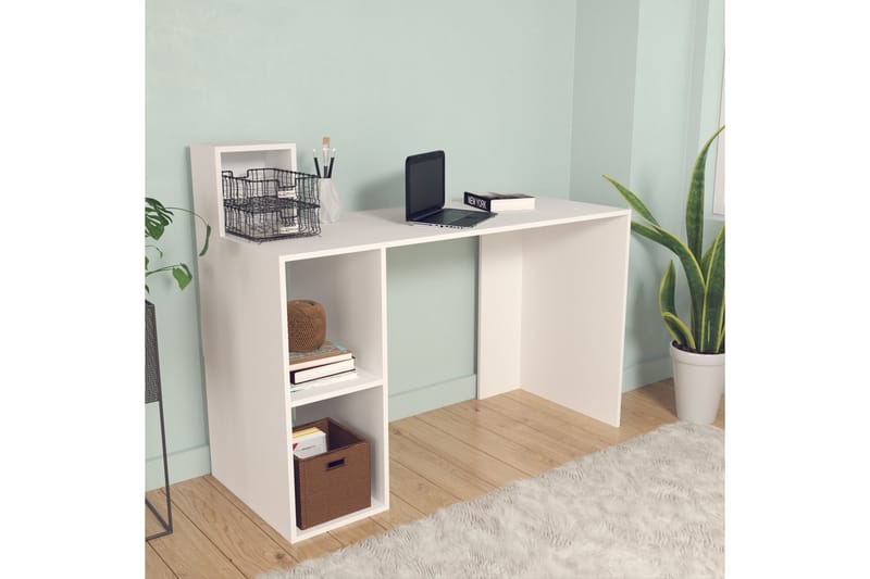 Elegancia Skrivbord 120 cm med Förvaring Hylla - Vit - Möbler - Bord & matgrupper - Kontorsbord - Skrivbord