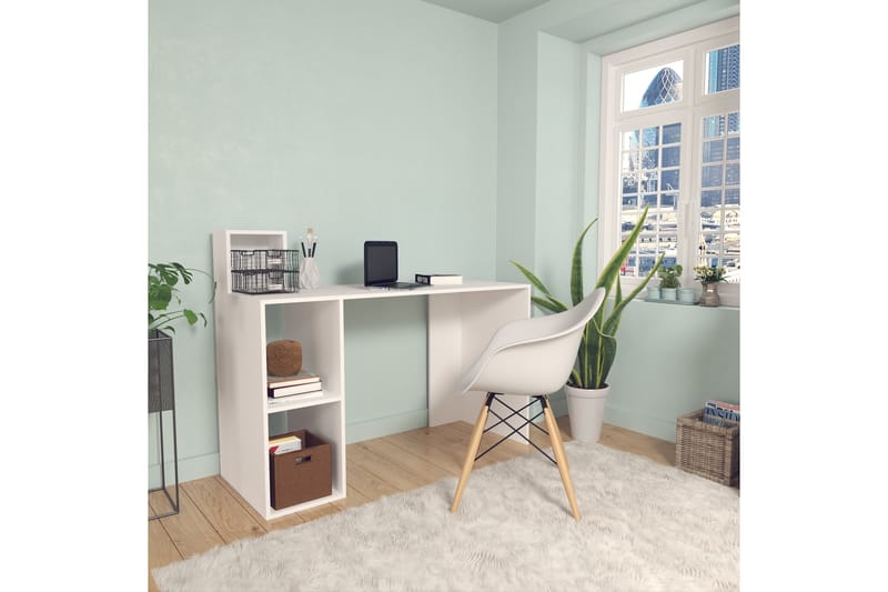 Elegancia Skrivbord 120 cm med Förvaring Hylla - Vit - Möbler - Bord & matgrupper - Kontorsbord - Skrivbord