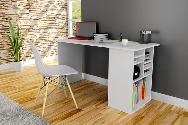 Elegancia Skrivbord 120 cm med Förvaring Hyllor - Vit - Möbler - Bord & matgrupper - Kontorsbord - Skrivbord