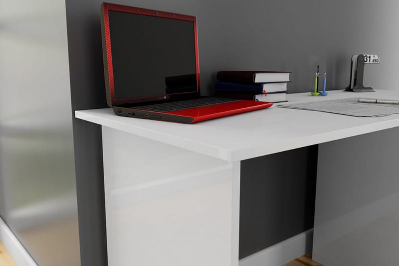 Elegancia Skrivbord 120 cm med Förvaring Hyllor - Vit - Skrivbord