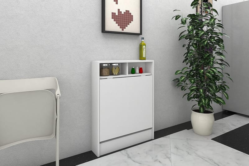 Elegancia Väggskrivbord 70 cm med Förvaring Hylla Utfällbart - Vit - Möbler - Bord & matgrupper - Kontorsbord - Skrivbord