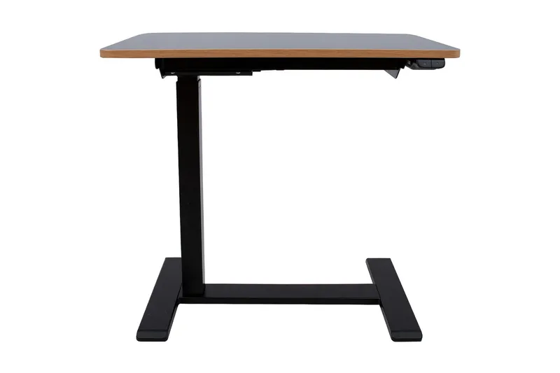 Ergo Justerbart Skrivbord i Metall med Träskiva, Svart
