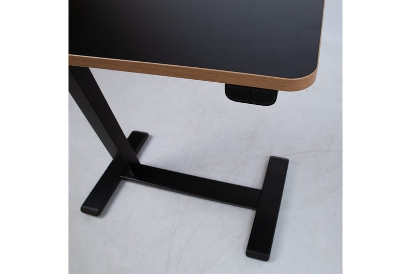 Ergo Justerbart Skrivbord i Metall med Träskiva - Svart - Möbler - Bord & matgrupper - Kontorsbord - Skrivbord - Höj och sänkbart skrivbord