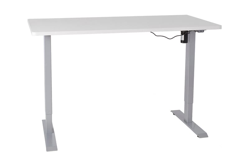 Ergosum Skrivbord 140 cm Höj-och Sänkbar - Grå/Vit - Skrivbord - Höj och sänkbart skrivbord