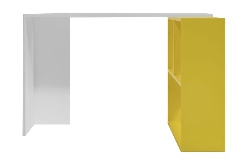 Ernage Skrivbord 120 cm med Förvaring Hyllor - Vit/Gul - Möbler - Bord & matgrupper - Kontorsbord - Skrivbord