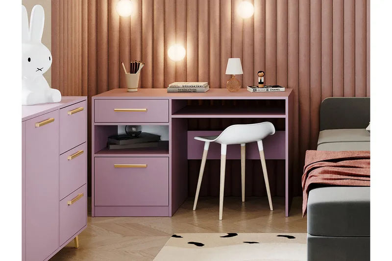 Escaldes Skrivbord 125 cm - Lila - Möbler - Bord & matgrupper - Kontorsbord - Skrivbord