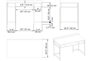 Fagersanna Skrivbord 120 cm med Förvaring Hyllor - Svart - Möbler - Bord & matgrupper - Kontorsbord - Skrivbord