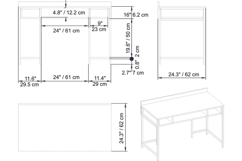 Fagersanna Skrivbord 120 cm med Förvaring Hyllor - Vit - Möbler - Bord & matgrupper - Kontorsbord - Skrivbord