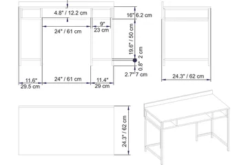 Fagersanna Skrivbord 120 cm med Förvaring Hyllor - Vit - Möbler - Bord & matgrupper - Kontorsbord - Skrivbord