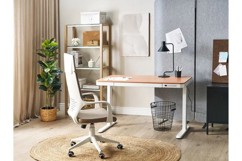 Farhan Skrivbord 60x120 cm - Vit/Ljust trä - Möbler - Bord & matgrupper - Kontorsbord - Skrivbord - Höj och sänkbart skrivbord