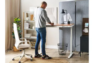 Farhan Skrivbord 60x120 cm - Vit/Ljust trä - Möbler - Bord & matgrupper - Kontorsbord - Skrivbord - Höj och sänkbart skrivbord