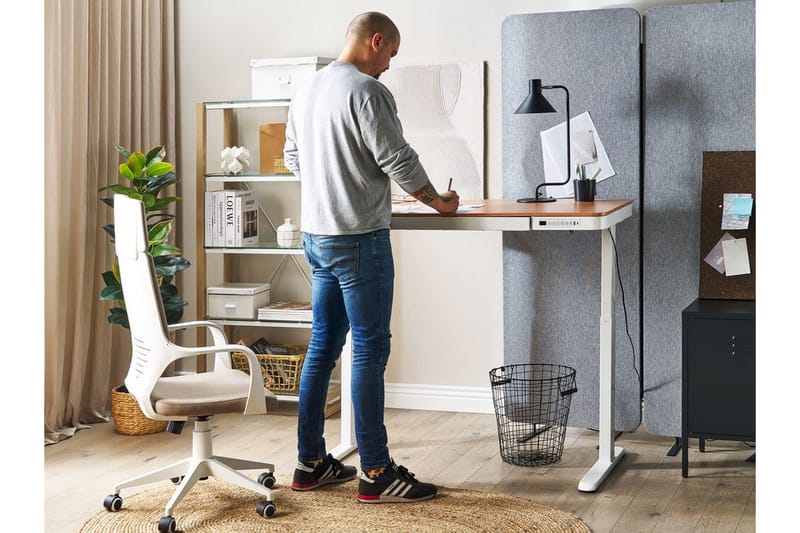 Farhan Skrivbord 60x120 cm - Vit/Ljust trä - Möbler - Bord & matgrupper - Kontorsbord - Skrivbord - Höj och sänkbart skrivbord
