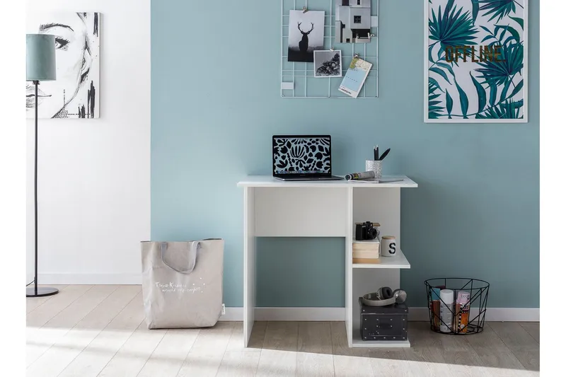 Farleys Skrivbord 82 cm med Förvaring Hyllor - Vit - Möbler - Bord & matgrupper - Kontorsbord - Skrivbord