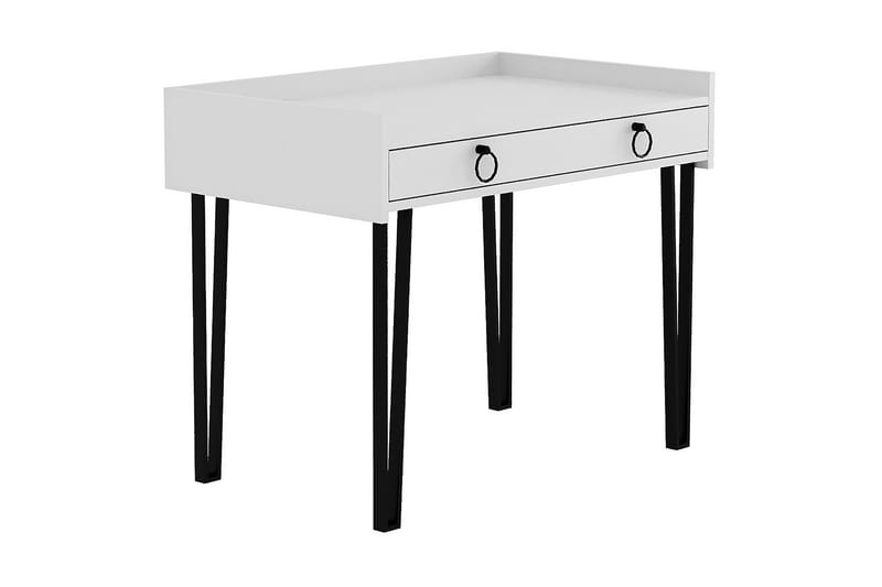 Fasttorp Skrivbord 100 cm med Förvaring Låda - Vit/Svart - Skrivbord